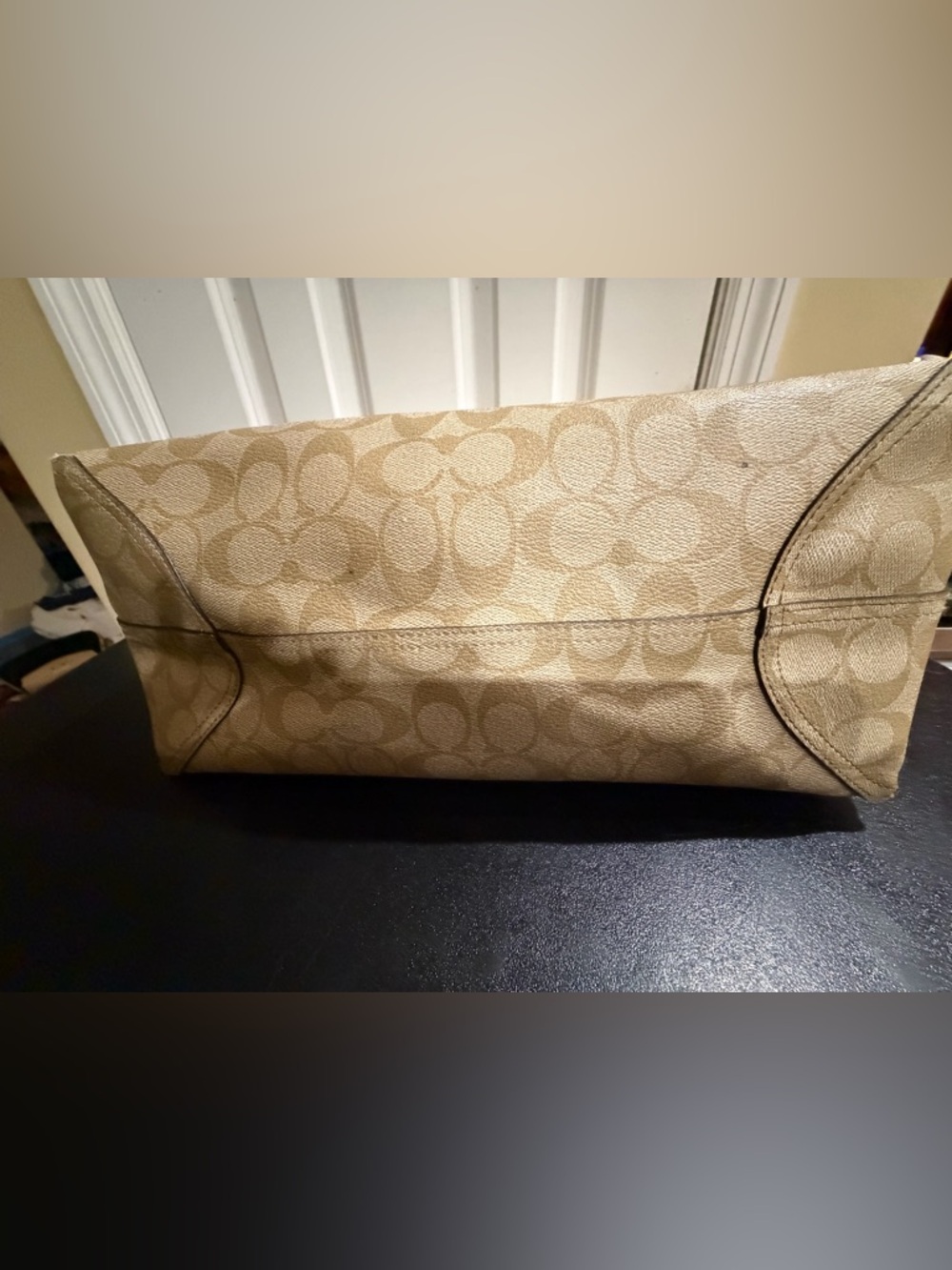 Coach Signature Beige and Pink reversible Tote Bag F36658 with pouch - Picture 10 of 13